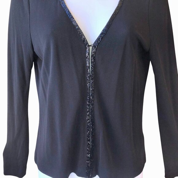 Lauren Ralph Lauren Black Cardigan Sweater BEADS - Picture 5 of 15